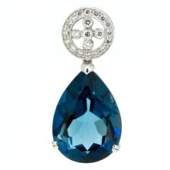 Colgantes Topacio tono London blue (18x13)