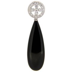 Colgantes Agata negra plana (30X10mm)