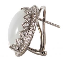 Pendientes con piedra luna y diamantes