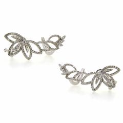 Pendientes trepadores diamantes motivo hojas
