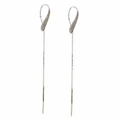 Pendientes cabecita serpiente diamantes hilo de oro