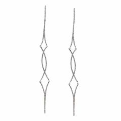 Pendientes XXL geométricos oro blanco y diamantes