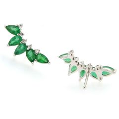 Pendientes trepadores esmeraldas y diamantes