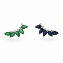 Pendientes trepadores zafiros y diamantes