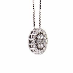Colgante de diamantes con orla y cadena veneciana