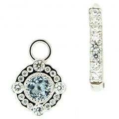 Colgantes de aguamarina y diamantes
