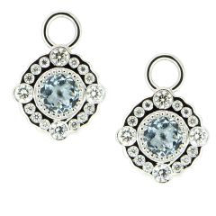 Colgantes de aguamarina y diamantes