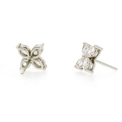 Pendientes de diamantes talla marquise modelo pétalos