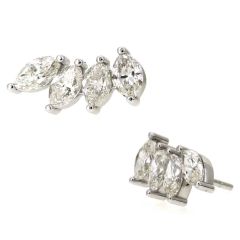 Pendientes trepadores diamantes talla marquise