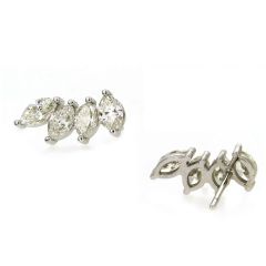 Pendientes trepadores diamantes talla marquise