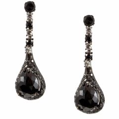 Pendientes de diamantes blancos y negro