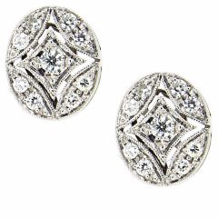 Pendientes de diamantes oval