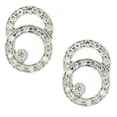 Pendiente de diamantes doble aro
