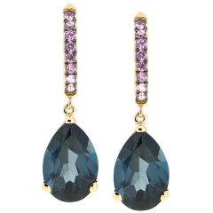 Criollas de zafiro rosa y topacios london blue