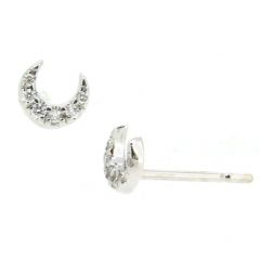Pendientes luna de diamantes