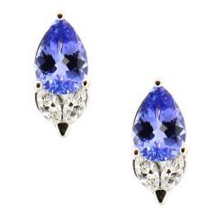 Pendientes de diamantes y tanzanita