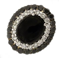 Sortija ónix y diamantes