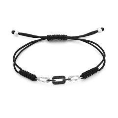 Pulsera "Eslabones" de diamantes con hilo nautico