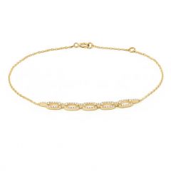 Pulsera "Eslabones" de diamantes con cadena