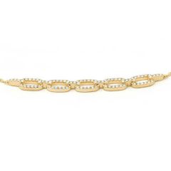 Pulsera "Eslabones" de diamantes con cadena