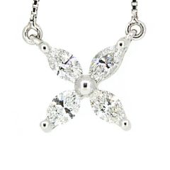 Colgante de diamantes talla navette con cadena