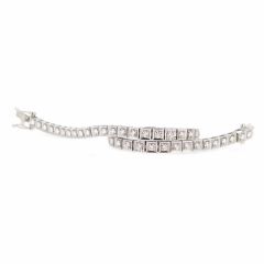 Pulsera riviere de diamantes chatón cuadrado 1,94cts