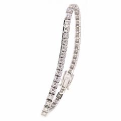 Pulsera riviere de diamantes chatón cuadrado 1,94cts