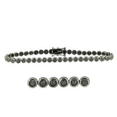 Pulsera riviere de diamantes negros chatón 4,10cts