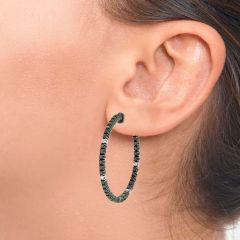 Aros de diamantes Black & White (3,5 cm)