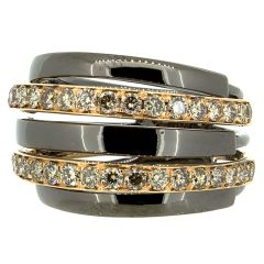 Sortija 5 bandas diamantes brown