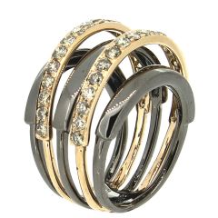 Sortija 5 bandas diamantes brown