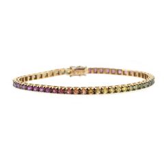 Pulsera riviere de zafiros multicolor "Rainbow"