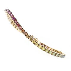 Pulsera riviere de zafiros multicolor "Rainbow"