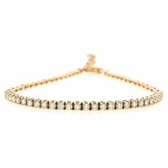 Pulsera media riviere diamantes blancos graduable