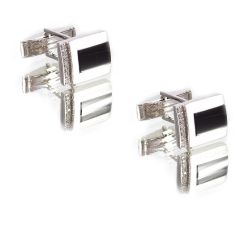 Gemelo ónix y diamantes rectangular