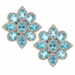 Pendientes flor de apatito y diamantes