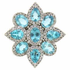 Pendientes flor de apatito y diamantes