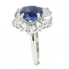 Anillo "bailarina" zafiro y diamantes