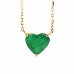 Colgante esmeralda talla corazón con cadena