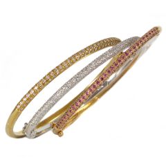 Pulsera media caña de diamantes