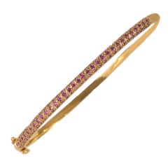 Pulsera media caña zafiro rosa