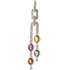 Colgante de zafiros color y diamante