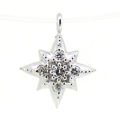 Colgante de diamantes mini "copo de nieve" con hilo y cierre de oro