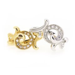 Anillo C&C "Origen" en oro blanco y diamantes (modelo pequeño)