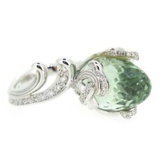 Sortija C&C "Origen" con prasiolita talla fantasía y diamantes