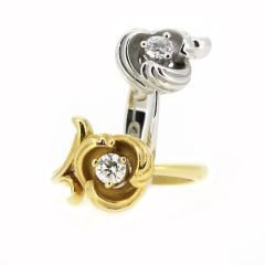 Anillo C&C "Origen" en oro blanco y diamante