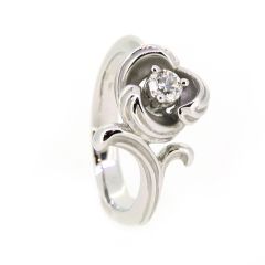 Anillo C&C "Origen" en oro blanco y diamante