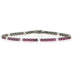 Pulsera riviere de rubí y diamantes