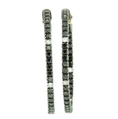 Aros de diamantes Black & White (3,5 cm)