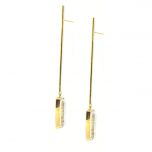 Pendientes barra de oro con aguamarinas
